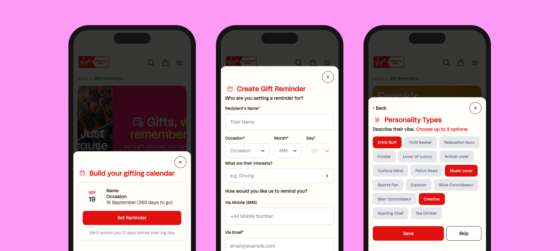 High-fidelity Gift Reminders