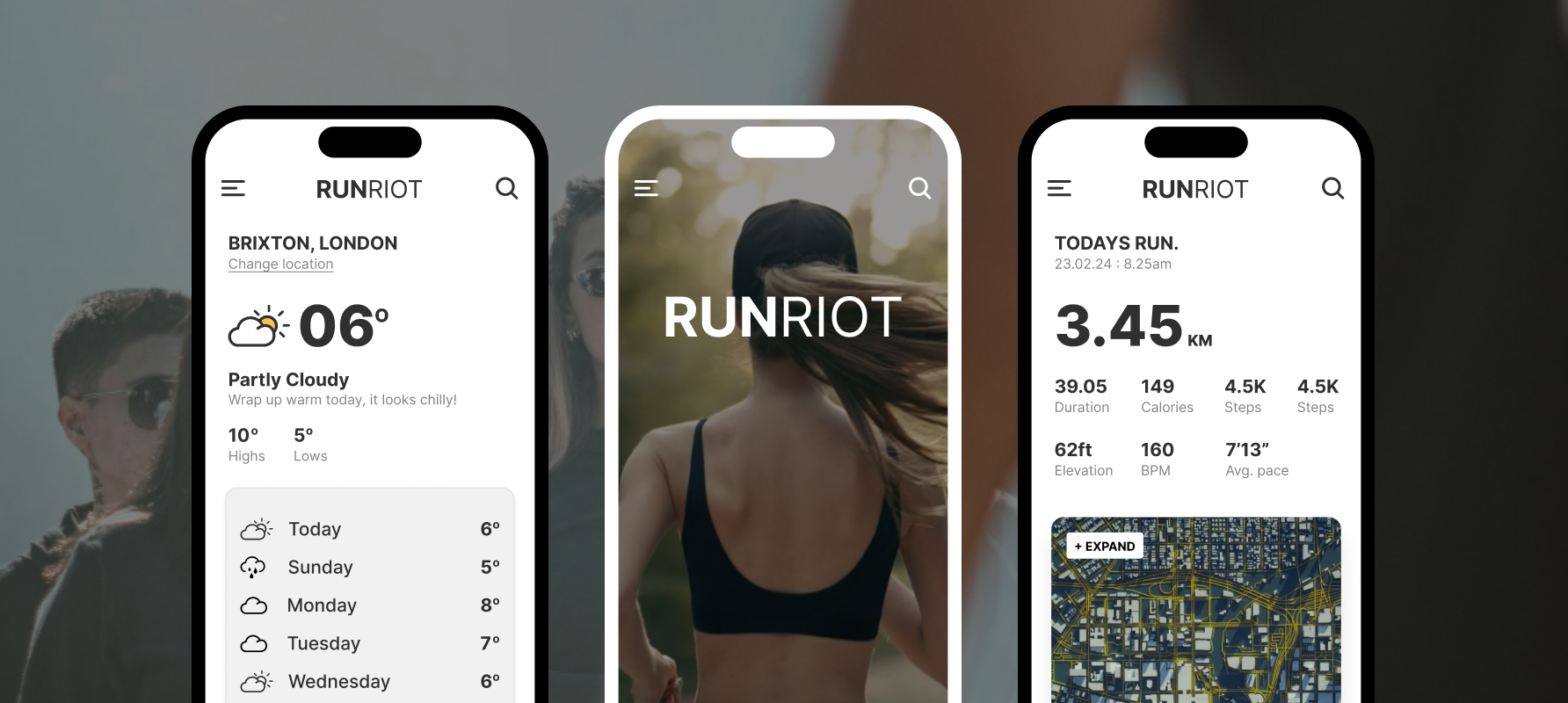 RunRiot high-fidelity mockup 2